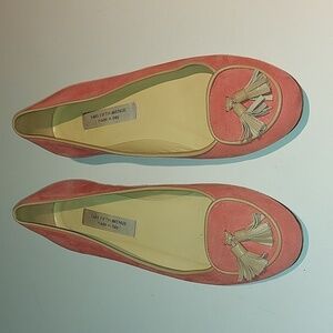 Saks Fifth Avenue Coral Suede Tassel Loafers